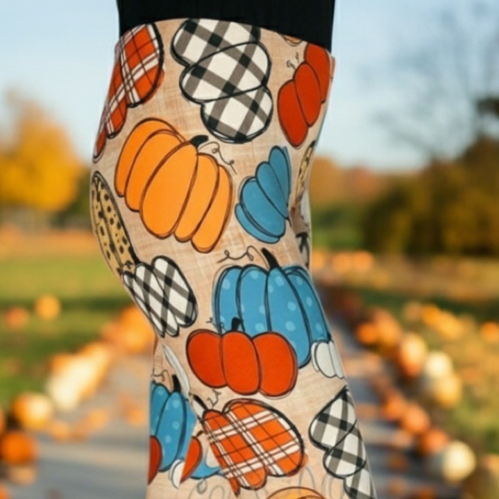 OS/TC/TC2 NEW Womens Pumpkin Thanksgiving Leggings Buttery Soft Yoga Pants